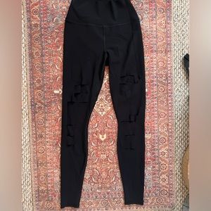 Alo high waisted black ripped leggings. Gently used, size small.